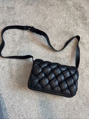 JW PEI Black Smooth Leather Crossbody Bag